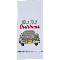 Holly Jolly Christmas Car Embroidered Dishtowel - Set of 6 Park Designs - The Fox Decor