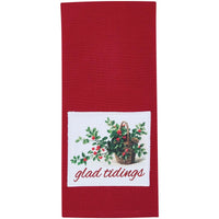 Glad Tidings Holly Basket Dishtowel - Set of 6 Park Designs - The Fox Decor