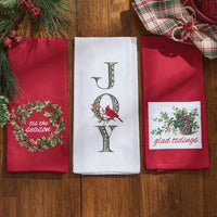 Joy With Cardinal Dishtowel - Set of 6 Park Designs - The Fox Decor