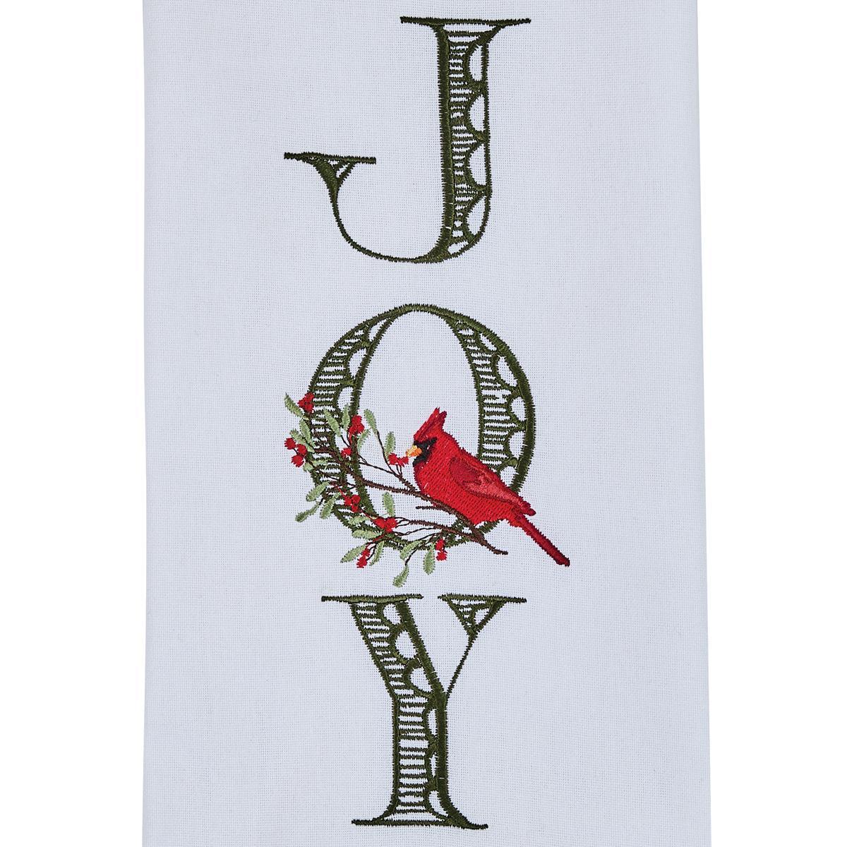 Joy With Cardinal Dishtowel - Set of 6 Park Designs - The Fox Decor