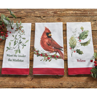 Cardinal With Berries Dishtowel - Set of 6 Park Designs - The Fox Decor