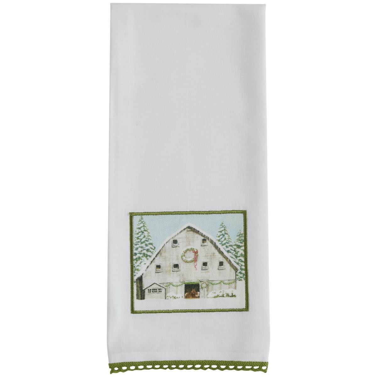 Christmas Barn Patch Dishtowel - Set of 6 Park Designs - The Fox Decor