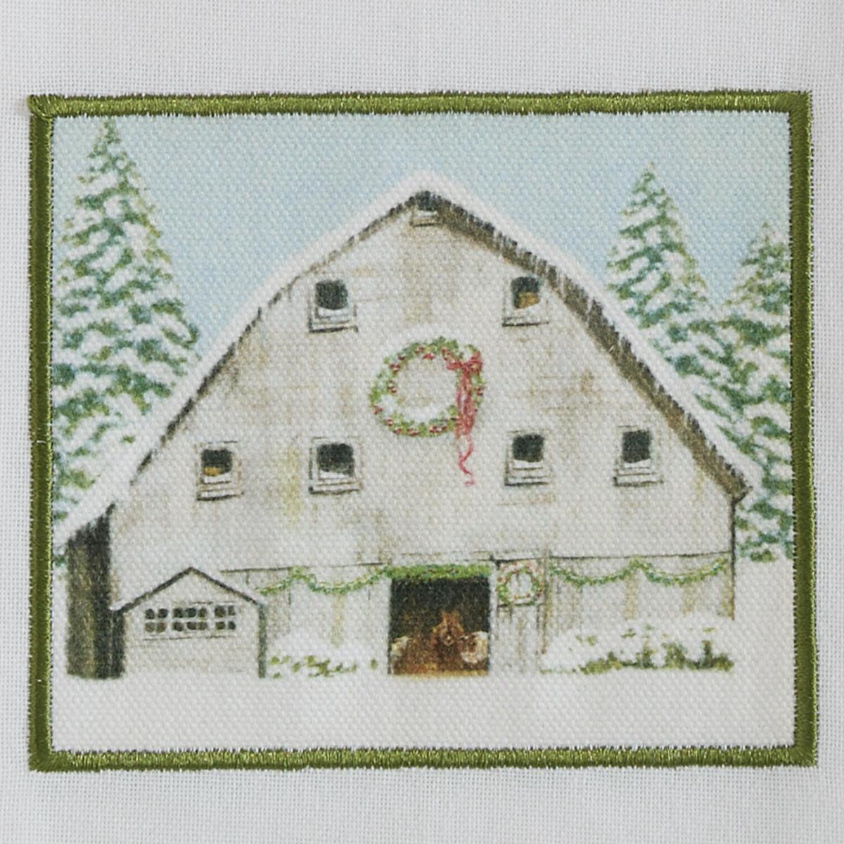 Christmas Barn Patch Dishtowel - Set of 6 Park Designs - The Fox Decor