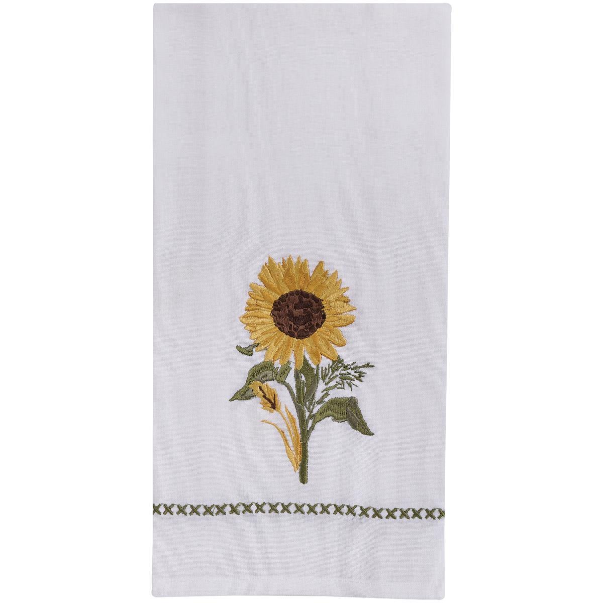 Gold Sunflower Dishtowel Embroidered - Set of 6 Park Designs - The Fox Decor