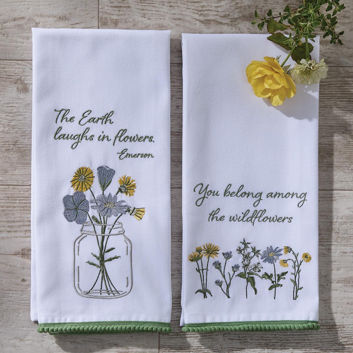 Earth Laughs In Flowers Dishtowel - Set of 6 Park Designs - The Fox Decor