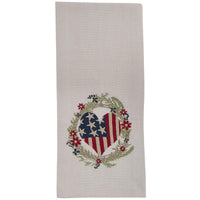 Wreath With Flag Heart Dishtowel - Set of 6 Park Designs - The Fox Decor