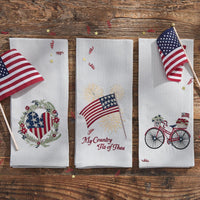 Wreath With Flag Heart Dishtowel - Set of 6 Park Designs - The Fox Decor