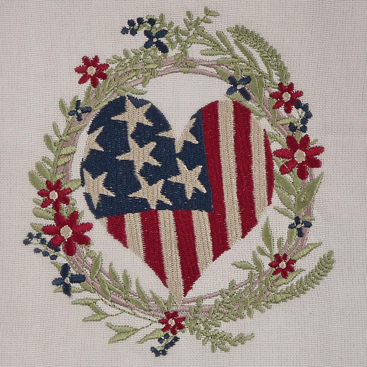 Wreath With Flag Heart Dishtowel - Set of 6 Park Designs - The Fox Decor