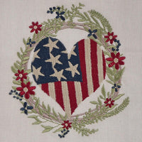 Wreath With Flag Heart Dishtowel - Set of 6 Park Designs - The Fox Decor