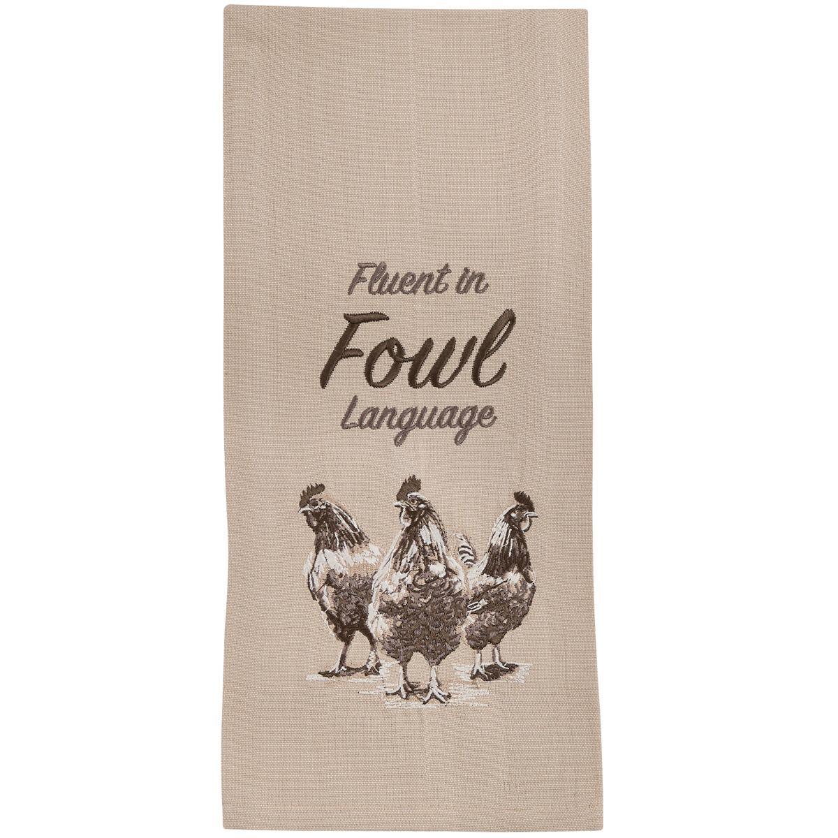 Fluent In Fowl Language Embroidered Dishtowel - Set of 6 Park Designs - The Fox Decor