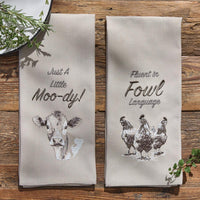 Fluent In Fowl Language Embroidered Dishtowel - Set of 6 Park Designs - The Fox Decor