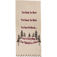 You Drink Too Much Embroidered Dishtowel - Park Designs - The Fox Decor