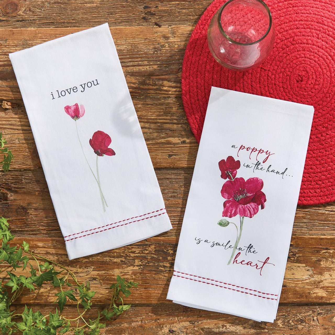 I Love You Poppy Dishtowel - Set of 6 Park Designs - The Fox Decor