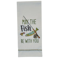 May The Fish Be With You Embroidered Dishtowels - Set of 6 Park Designs - The Fox Decor