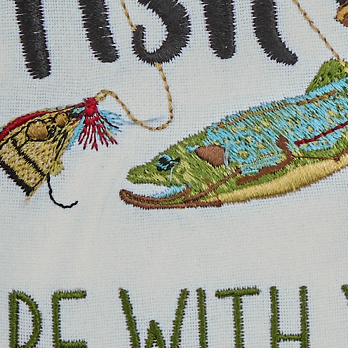 May The Fish Be With You Embroidered Dishtowels - Set of 6 Park Designs - The Fox Decor