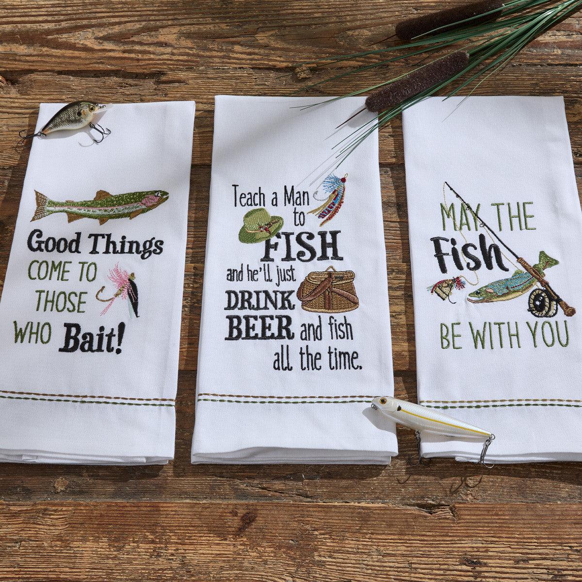 Good Things Come Embroidered Dishtowels - Set of 6 Park Designs - The Fox Decor