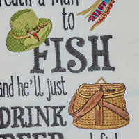 Thumbnail for Teach A Man To Fish Embroidered Dishtowels - Set of 6 Park Designs