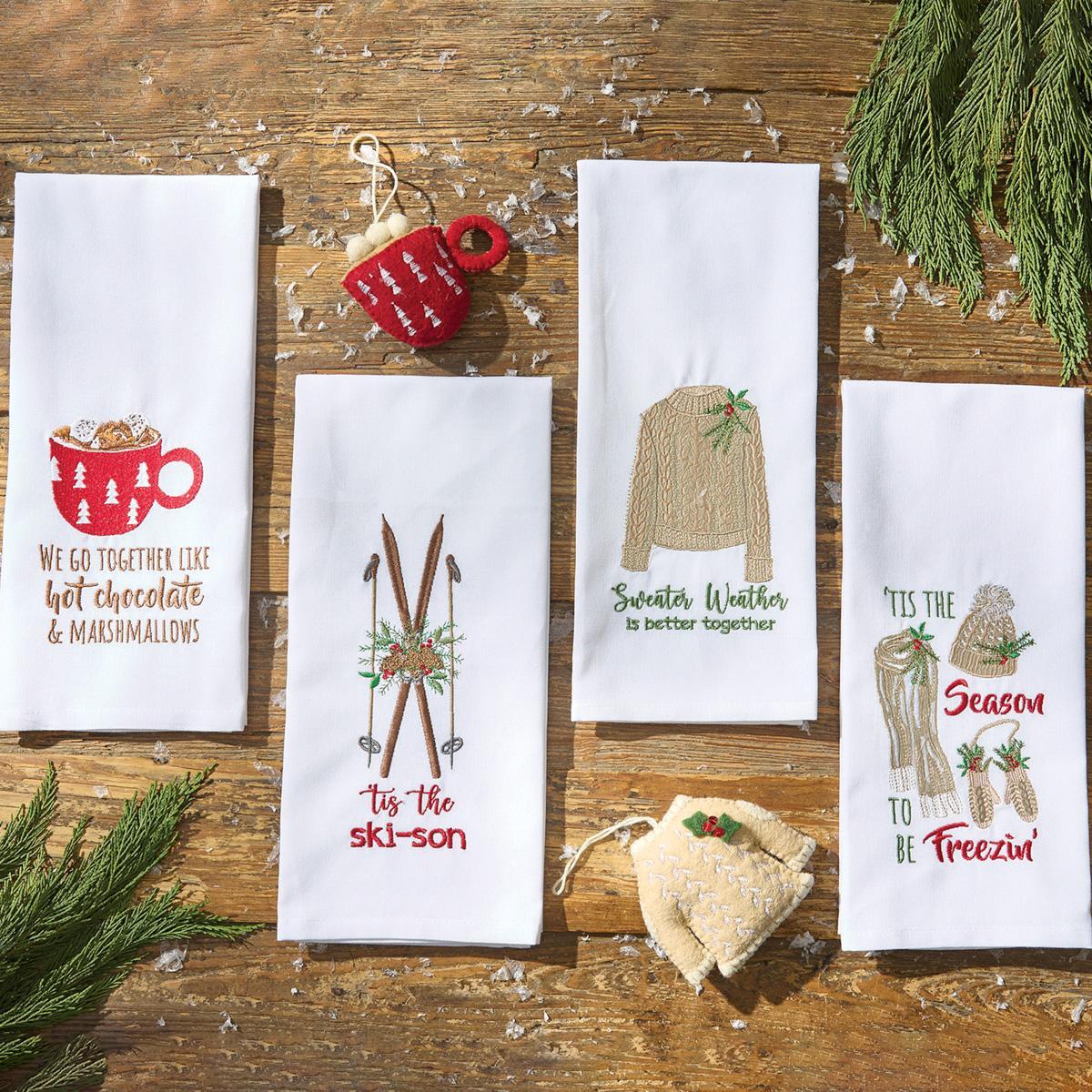 Freezin Embroidered Dishtowel - Set of 6 Park Designs - The Fox Decor