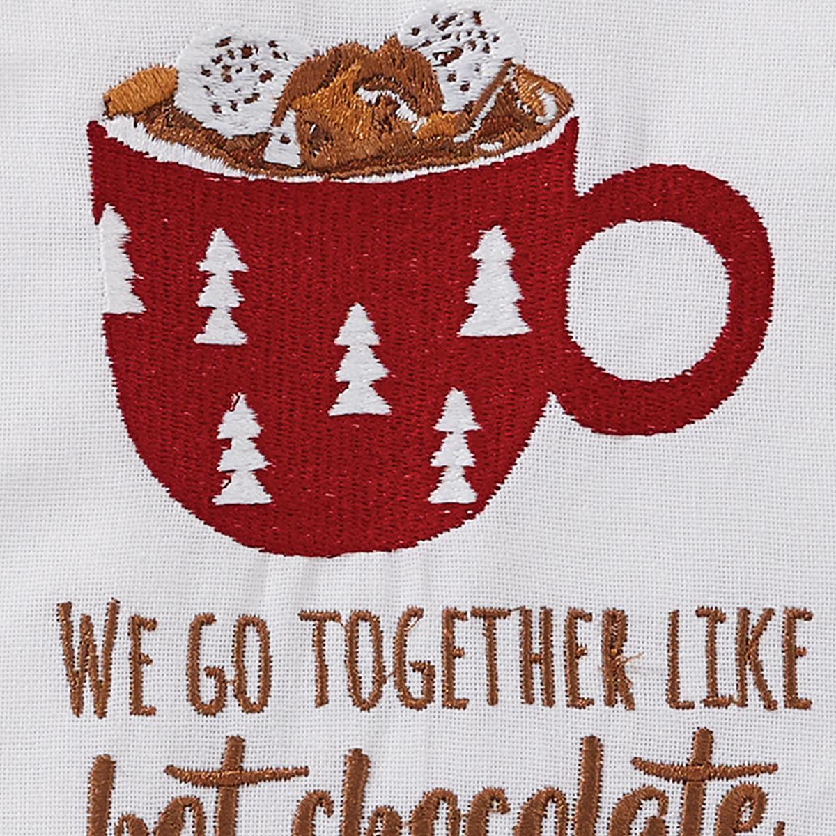 Hot Chocolate Embroidered Dishtowel - Set of 6 Park Designs - The Fox Decor