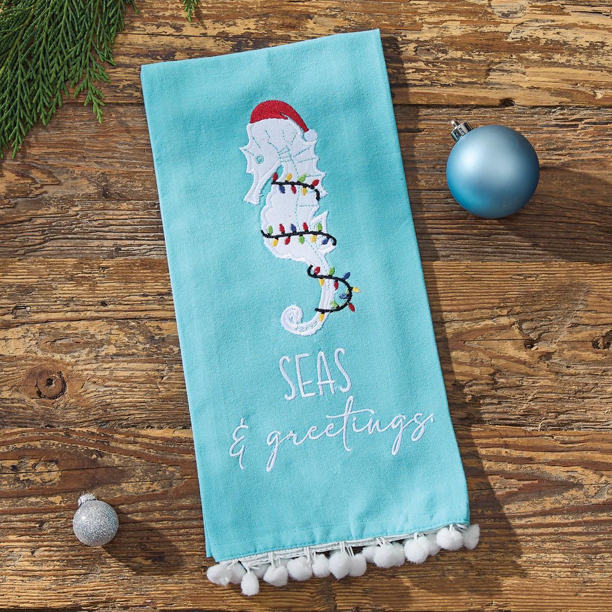 Holiday Sea Horse Dishtowel - Set of 6 Park Designs - The Fox Decor