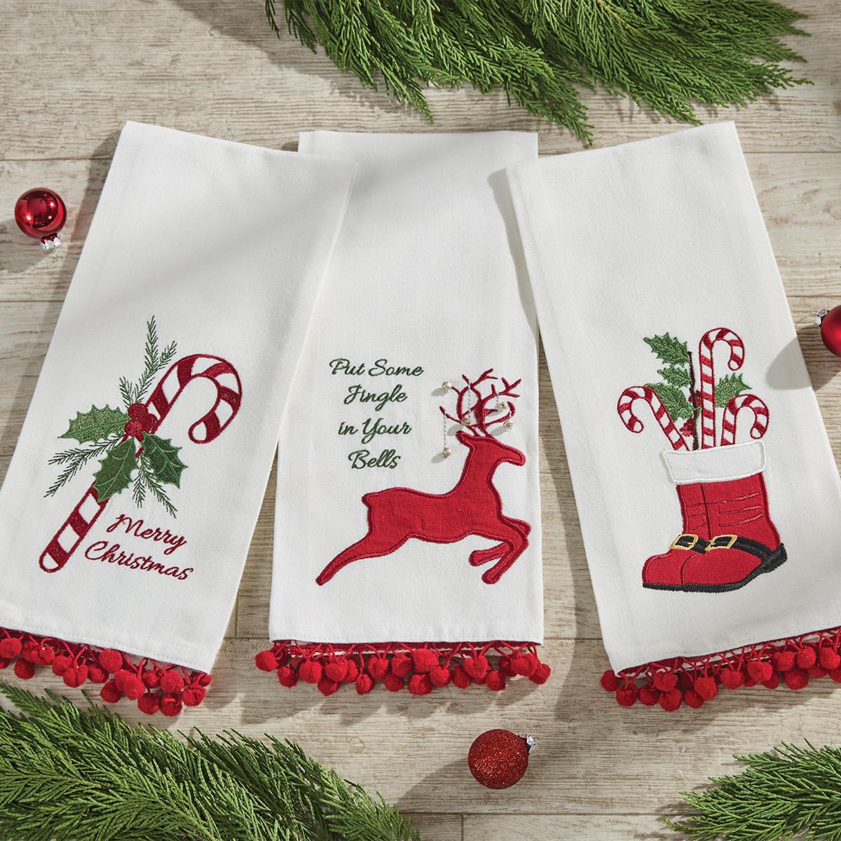 Candy Cane Dishtowel - Set of 6 Park Designs - The Fox Decor
