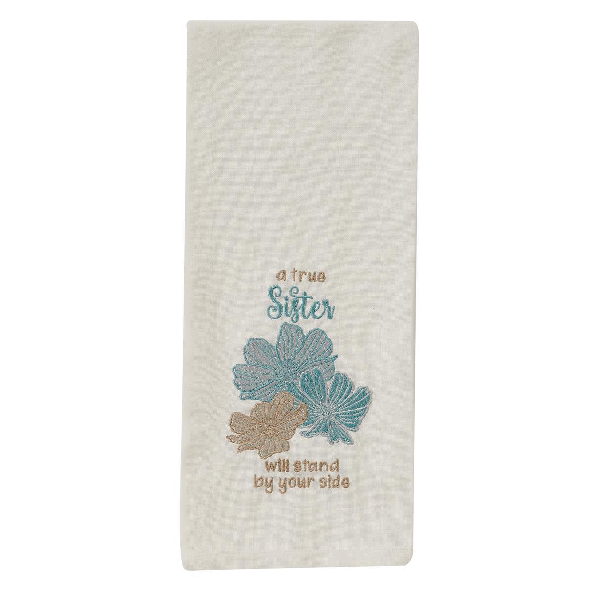 A True Sister Embroidered Dishtowel - Park Designs - The Fox Decor
