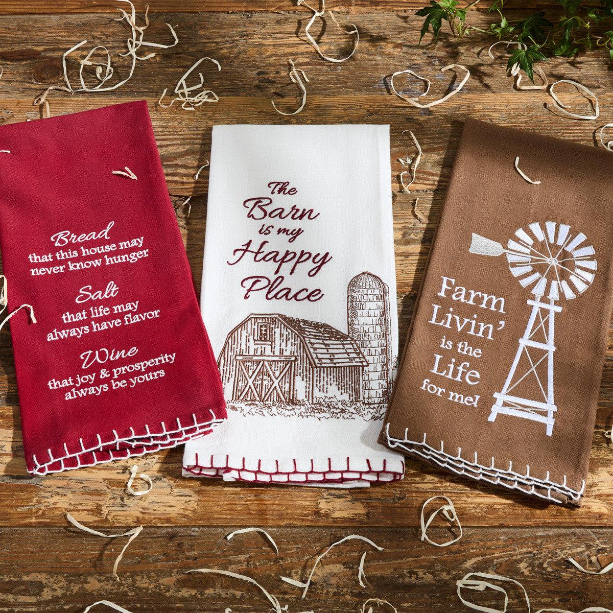 Barn Happy Place Dishtowels - Set of 6 Park Designs