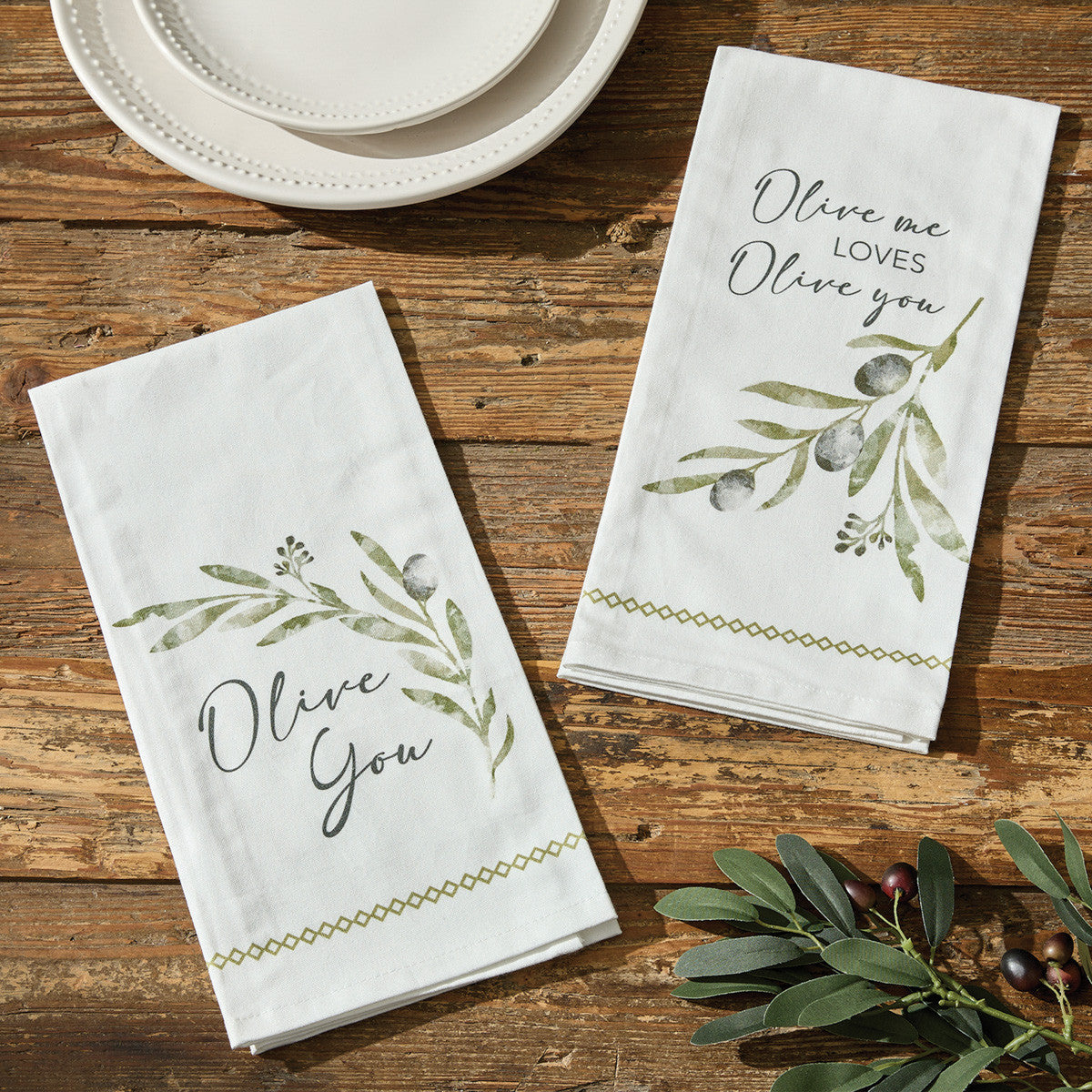 Olive You Decorative Dishtowels - Set of 6 Park Designs