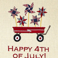 Happy 4Th Of July Embroidered Dishtowel - Set of 2 Park Designs - The Fox Decor