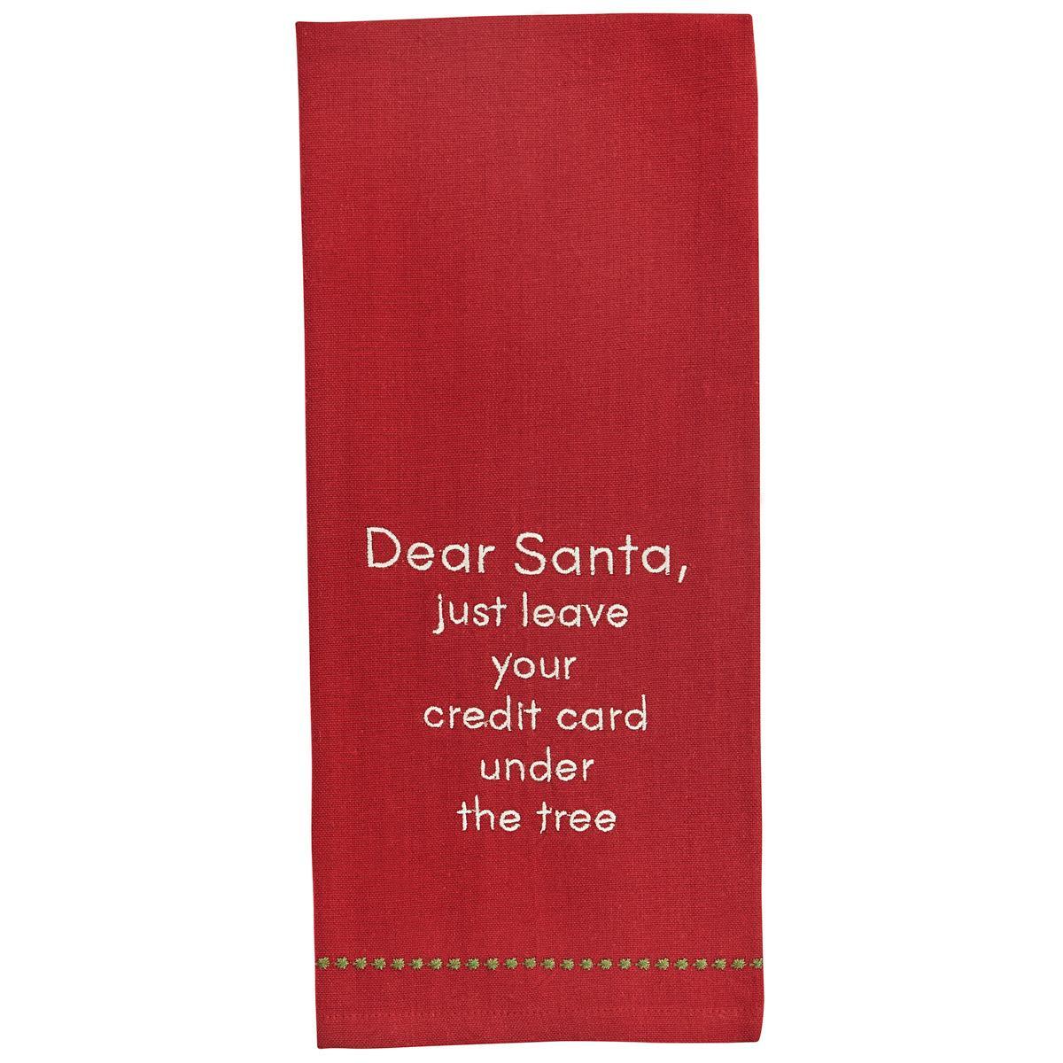 Dear Santa Leave Card Sentiment Dishtowel - Set of 2 Park Designs - The Fox Decor