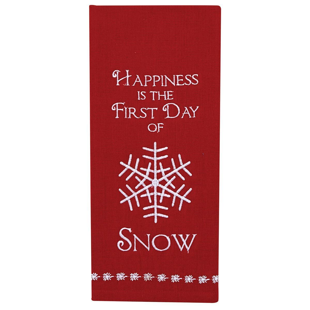 Happiness Snow Embroidered Dishtowel - Set of 2 Park Designs - The Fox Decor