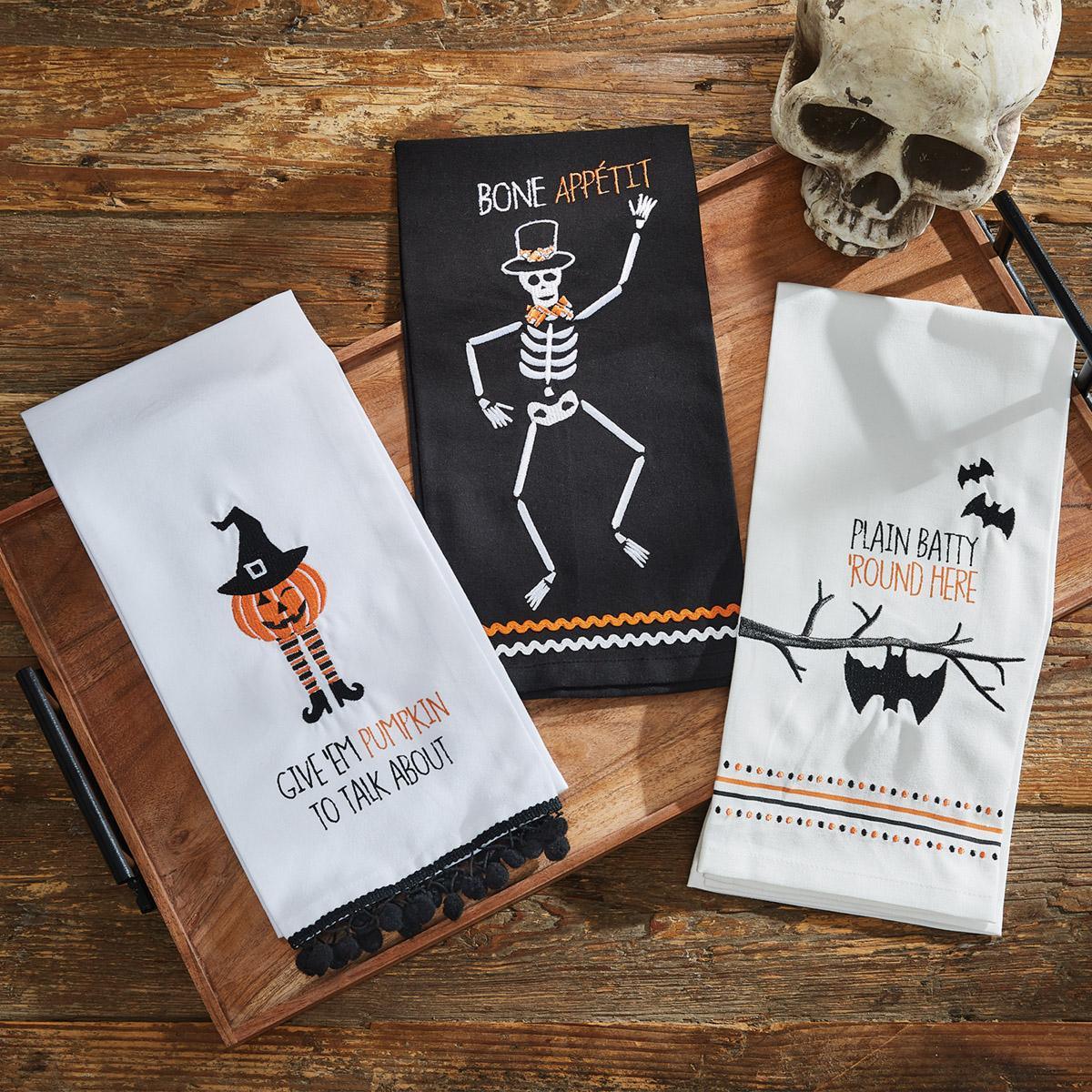 Give Em Pumpkin Decorative Dishtowel - Set of 2 Park Designs - The Fox Decor