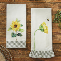 Sunflower With Bee Dishtowel - The Fox Decor