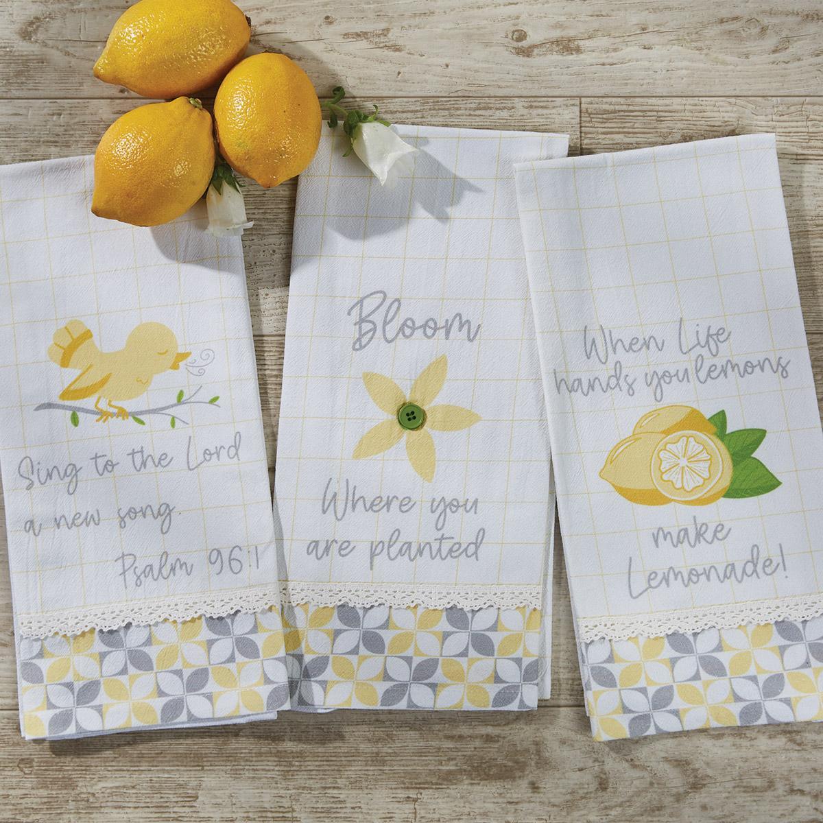 Life Hands Lemons Flour Sack Dishtowel - Set of 2 Park Designs - The Fox Decor