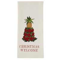 Williamsburg Christmas Welcome Embroidered Dishtowel - The Fox Decor