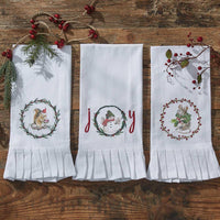 Farmhouse Mouse Printed Embroidered Flour Sack Dishtowel - Set of 2 Park Designs - The Fox Decor