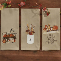 Pumpkin Wagon Emb Dishtowel - The Fox Decor