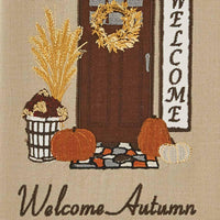Welcome Autumn Appliqued Emb Dishtowel - The Fox Decor
