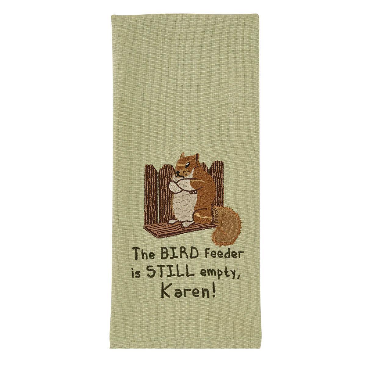 Bird Feeder's Still Empty Embroidered Dishtowels - Set of 2 Park Designs - The Fox Decor