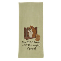 Bird Feeder's Still Empty Embroidered Dishtowels - Set of 2 Park Designs - The Fox Decor