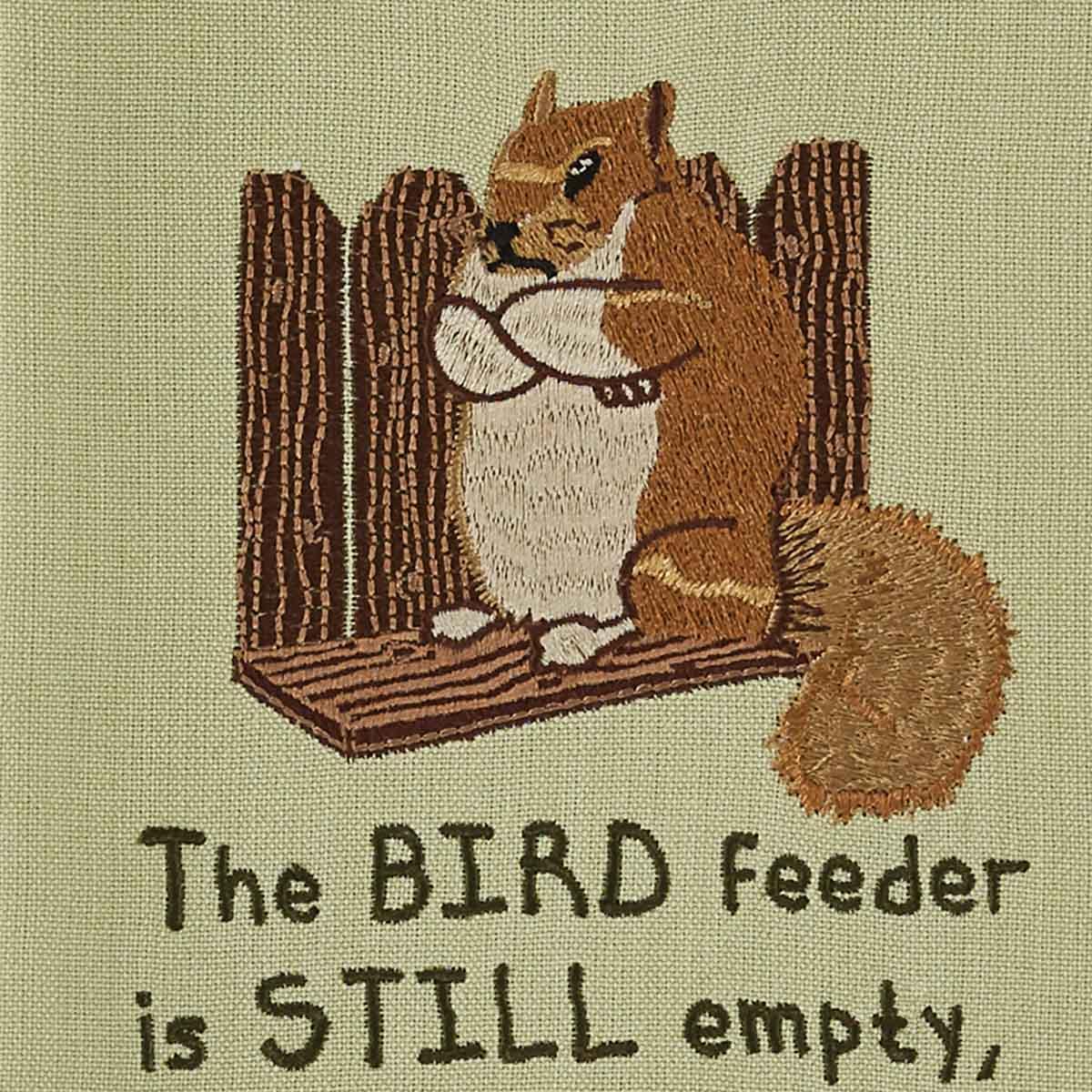 Bird Feeder's Still Empty Embroidered Dishtowels - Set of 2 Park Designs - The Fox Decor