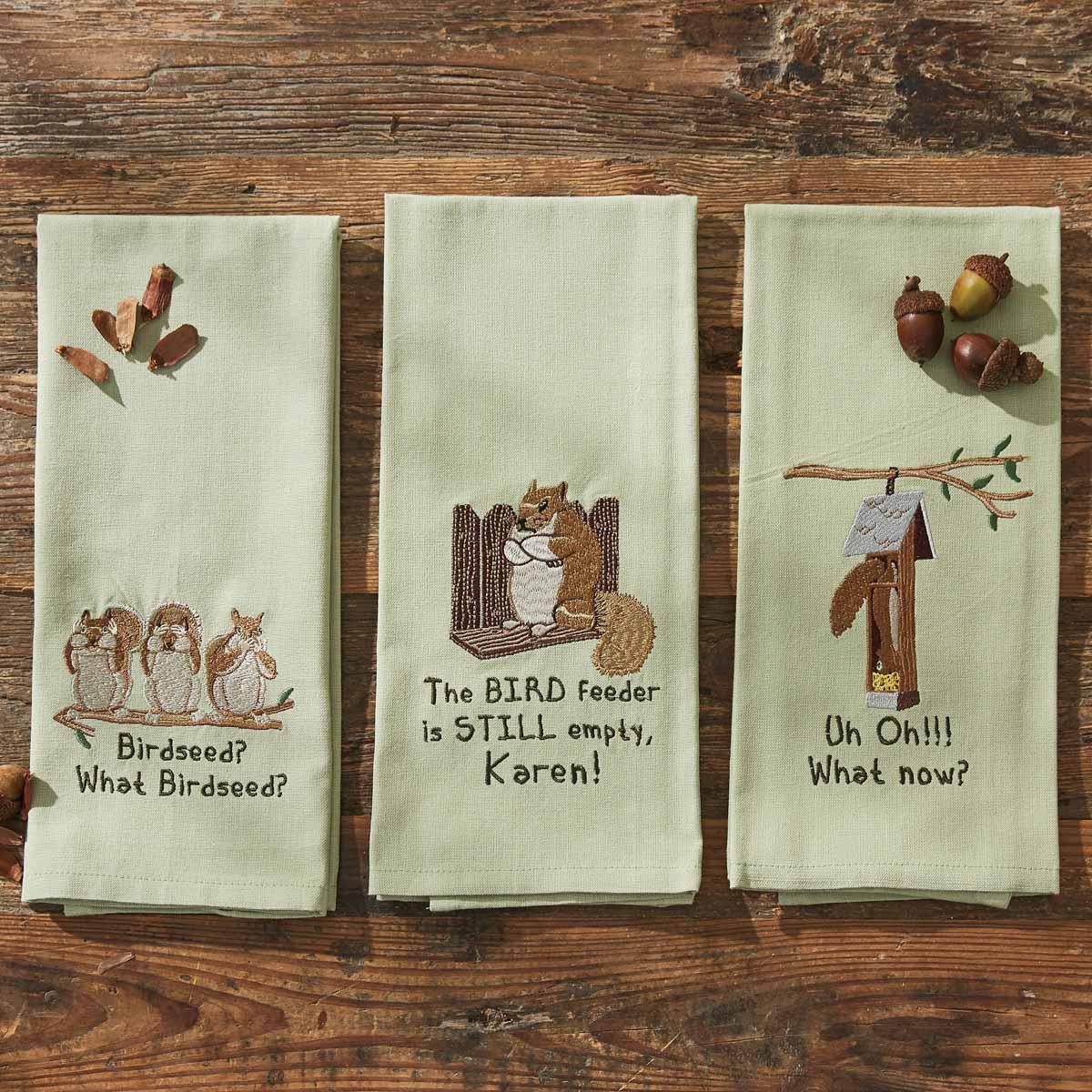 What Birdseed Embroidered Dishtowel - The Fox Decor