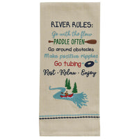 River Rules Embroidered Dishtowel - The Fox Decor