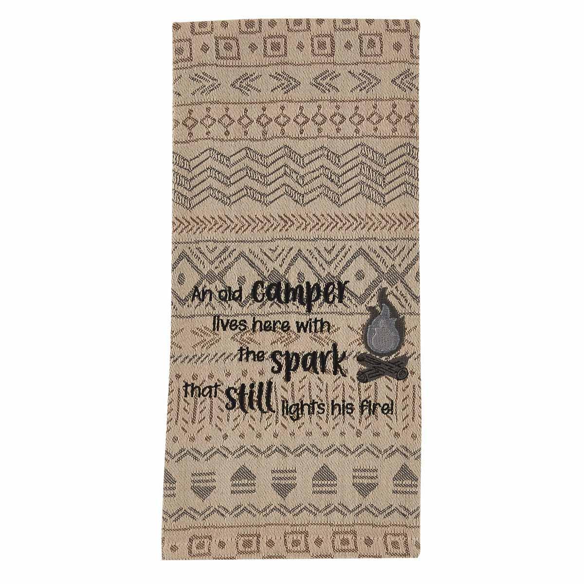An Old Camper Lives Here Embroidered Dishtowel - Set of 2 Park Designs - The Fox Decor