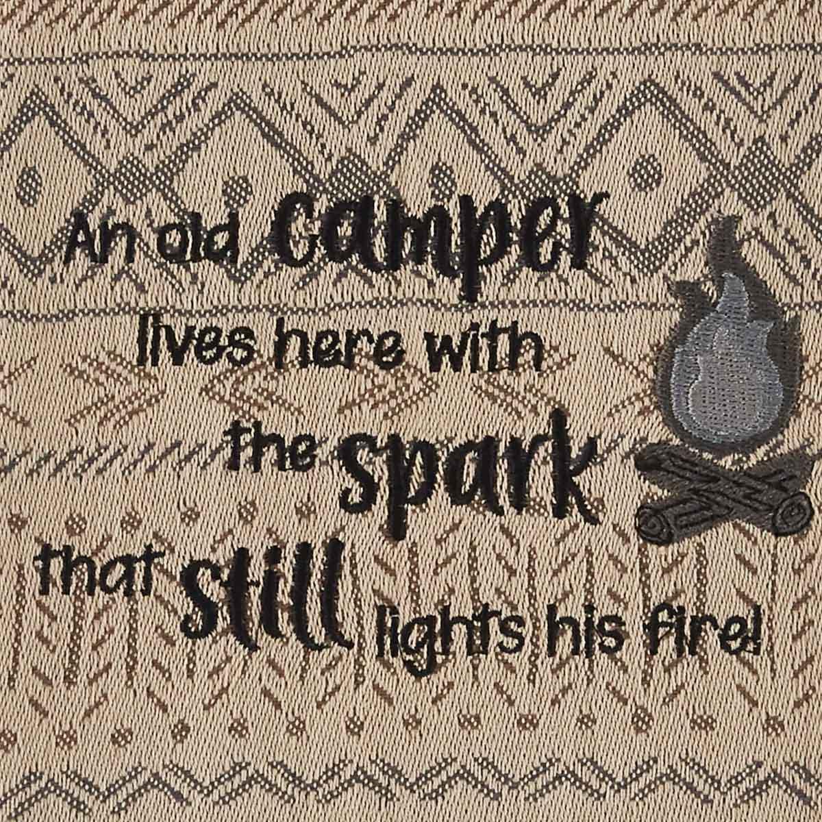 An Old Camper Lives Here Embroidered Dishtowel - Set of 2 Park Designs - The Fox Decor