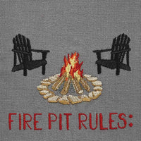 Fire Pit Rules Embroidered Dishtowel - Set of 2 Park Designs - The Fox Decor