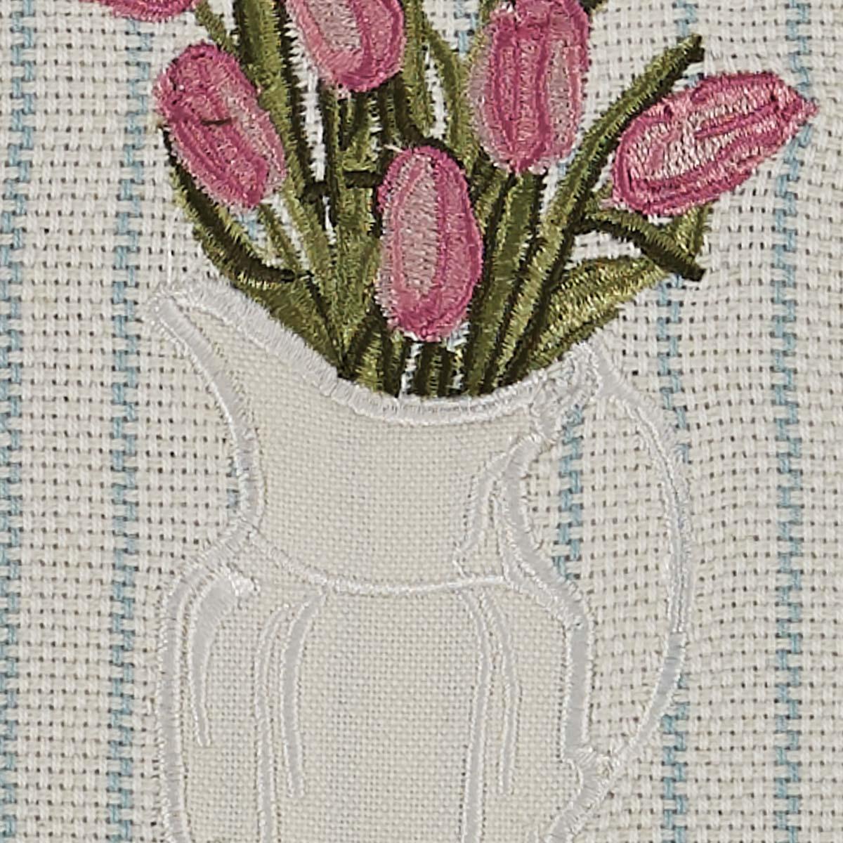 Tulip Applique Embroidery Dishtowel - The Fox Decor