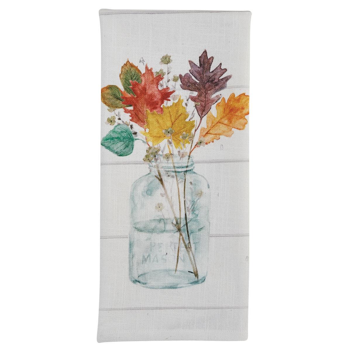 Harvest Home Mason Jar Leaves Dishtowels - Set of 2 Park Designs - The Fox Decor