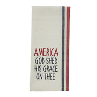 America God Shed His Grace Embroidered Dishtowel - Set of 2 Park Designs - The Fox Decor