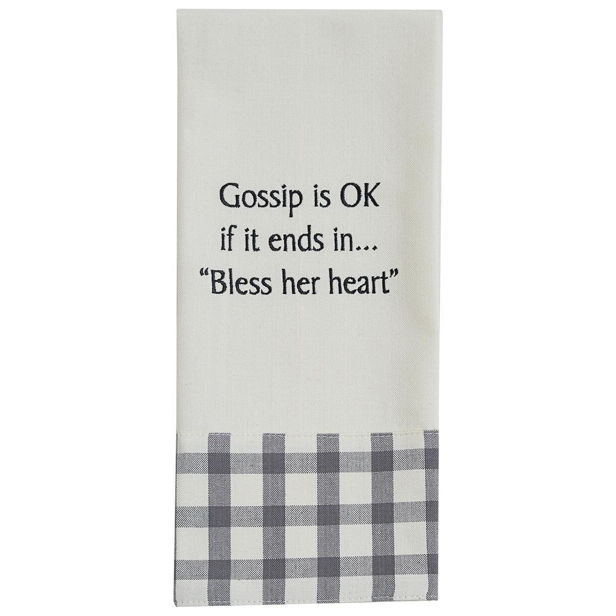 Gossip Is Ok Embroidered Dishtowel - Set of 2 Park Designs - The Fox Decor